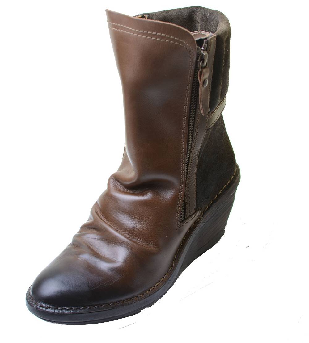 Kunst Und Magie Fly London "Simi" Rug Damen Kurzschaft Schlupfstiefel in Braun