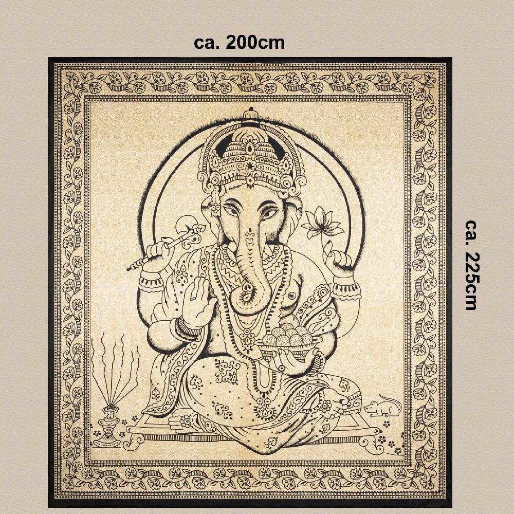 Kunst Und Magie Ganesha Dekotuch Große Tagesdecke Wandbehang Tuch Goa Ca. 200 X 225 Cm