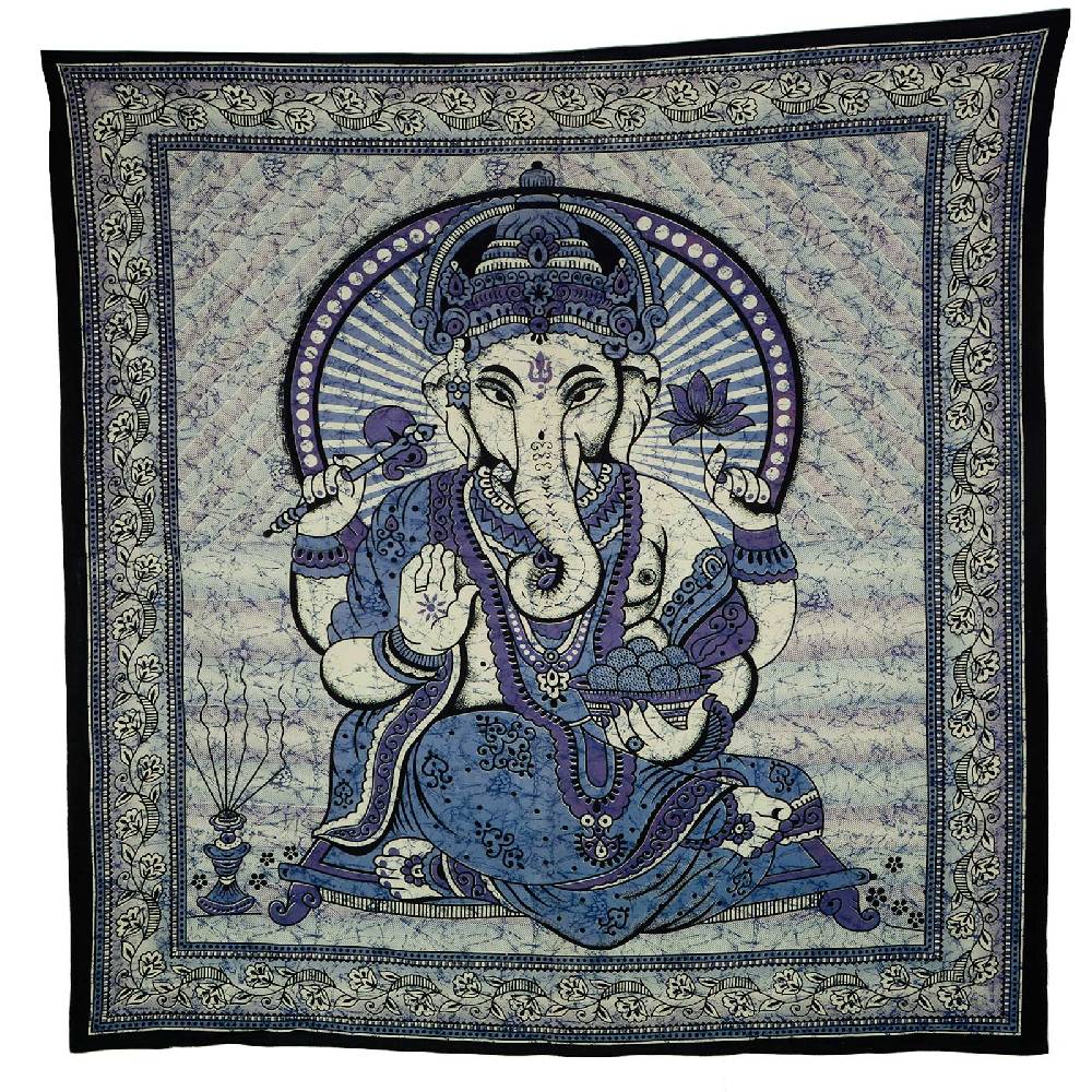 Kunst Und Magie Ganesha Dekotuch Große Tagesdecke Wandbehang Tuch Goa Ca. 210 X 230 Cm