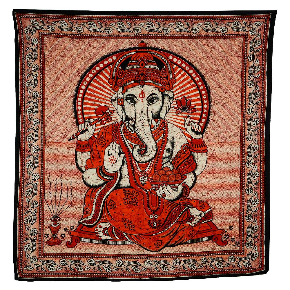 Kunst Und Magie Ganesha Dekotuch Große Tagesdecke Wandbehang Tuch Goa Ca. 210 X 230 Cm