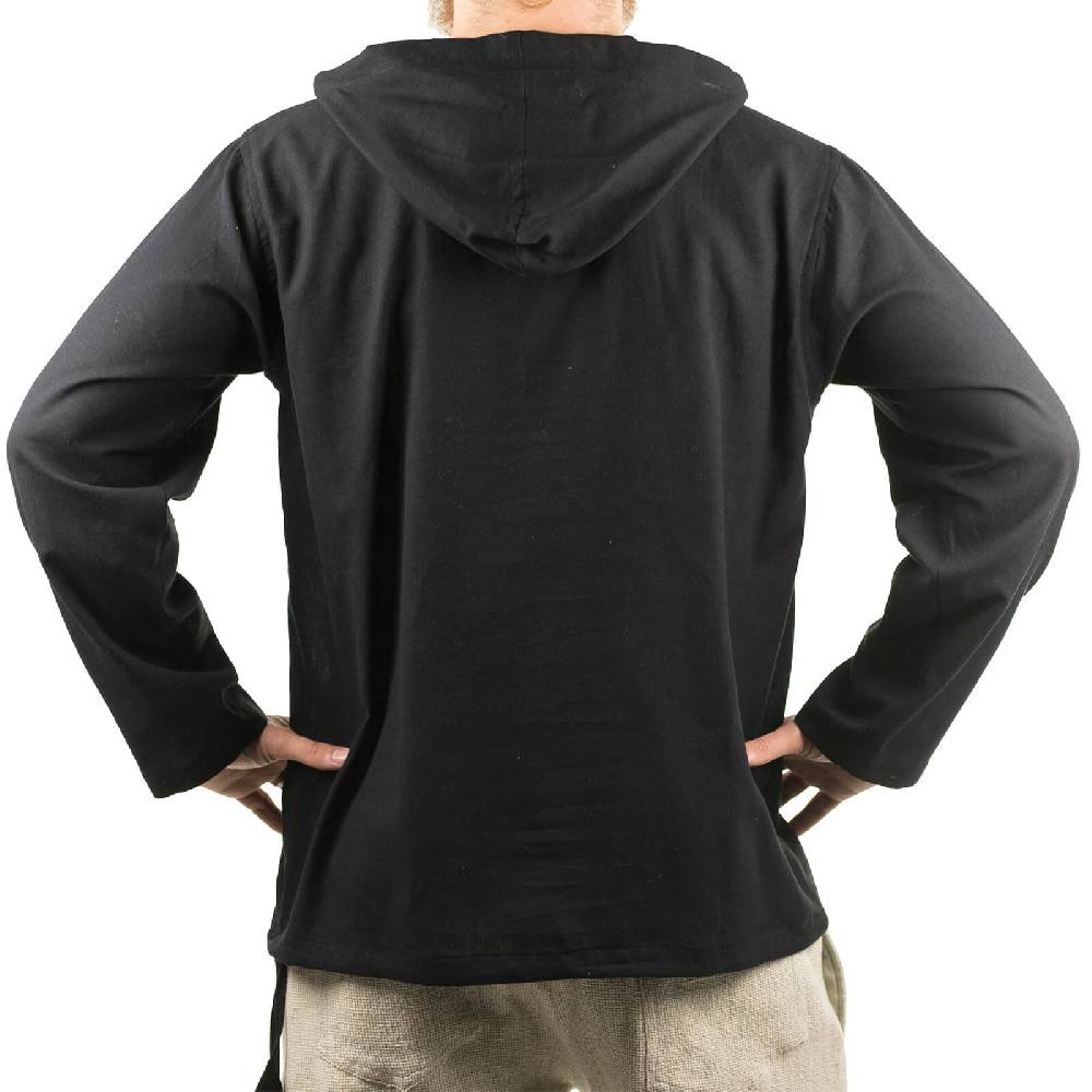 Kunst Und Magie Gefütterter Herren Hoodie Fischerhemd Kapuze Kängurutasche Baja Sweater Boho