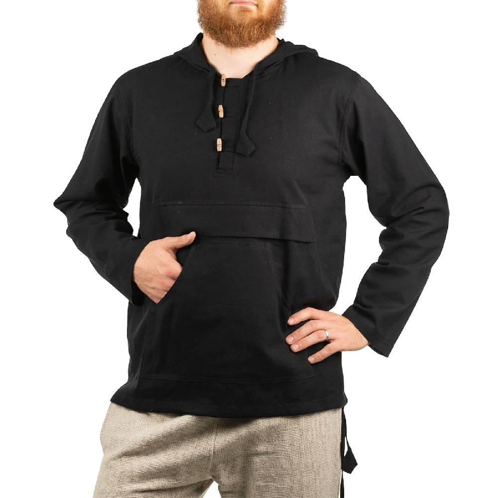 Kunst Und Magie Gefütterter Herren Hoodie Fischerhemd Kapuze Kängurutasche Baja Sweater Boho