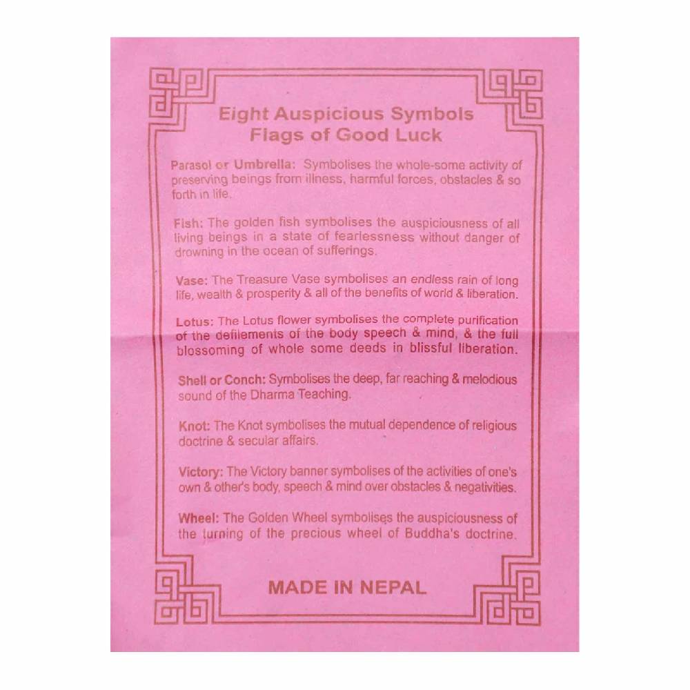 Kunst Und Magie Glücksflaggen Tibetische Gebetsfahnen 8 Glückssymbole Ca 100cm Tibet