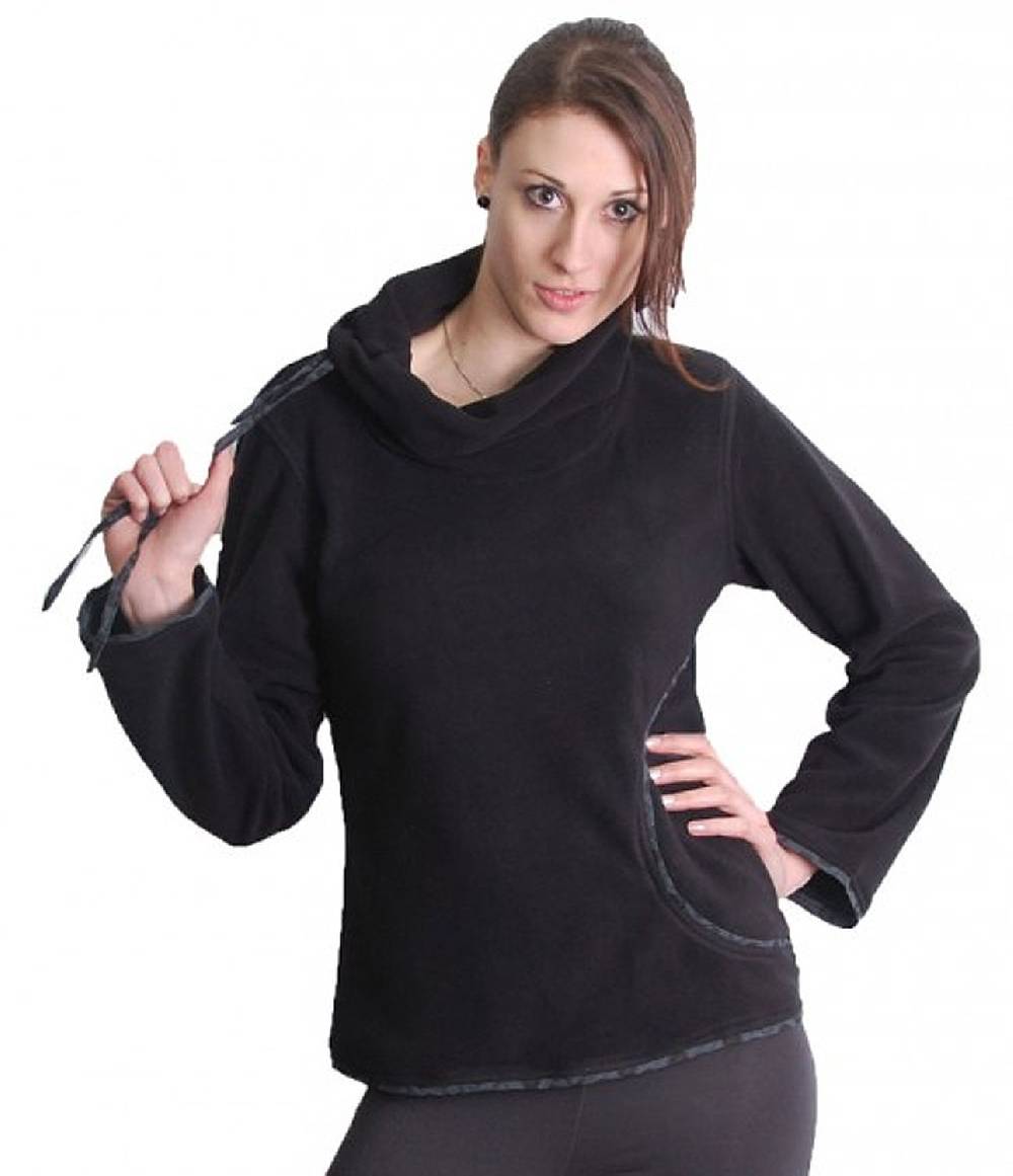 Kunst Und Magie Goa Fleecepullover mit Rollkragen in Schwarz/Grau Kunst Und Magie Goa Fleecepullover mit Rollkragen in Schwarz/Grau