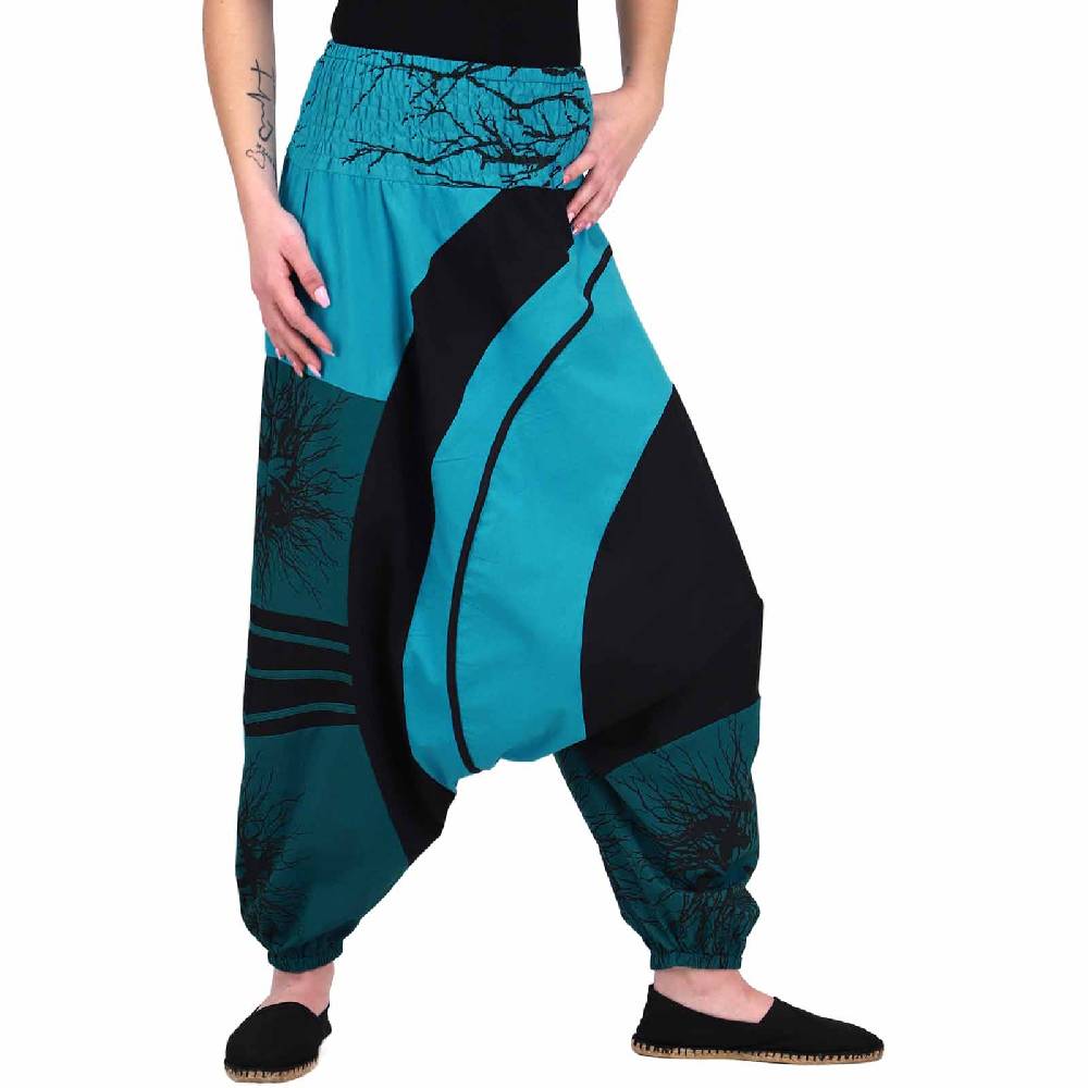 Kunst Und Magie Goa Haremshose "The Tree" Ibiza Strandhose, Wellnesshose Boho