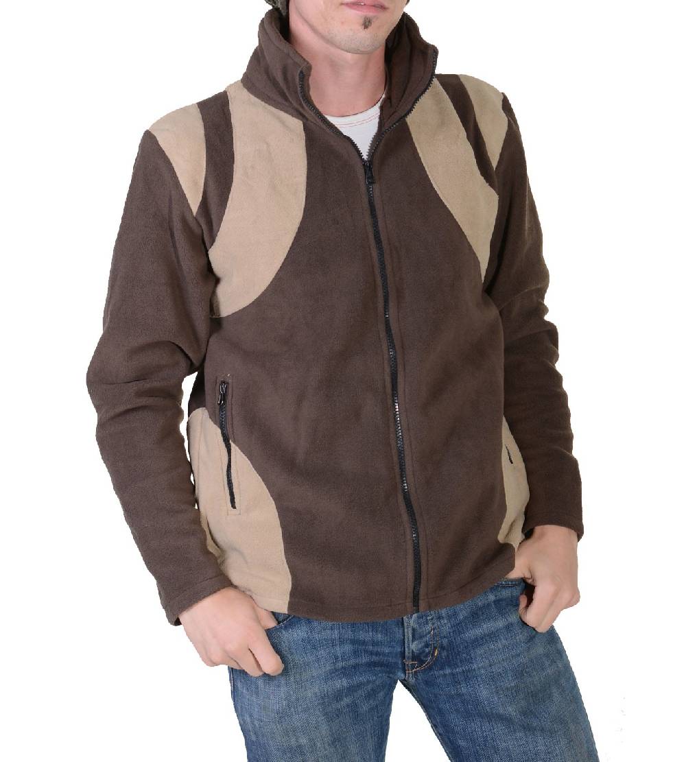 Kunst Und Magie Goa Herren Fleecejacke "Buddha" Mit Aufwendiger Rückenstickerei Goa Psy Hippie