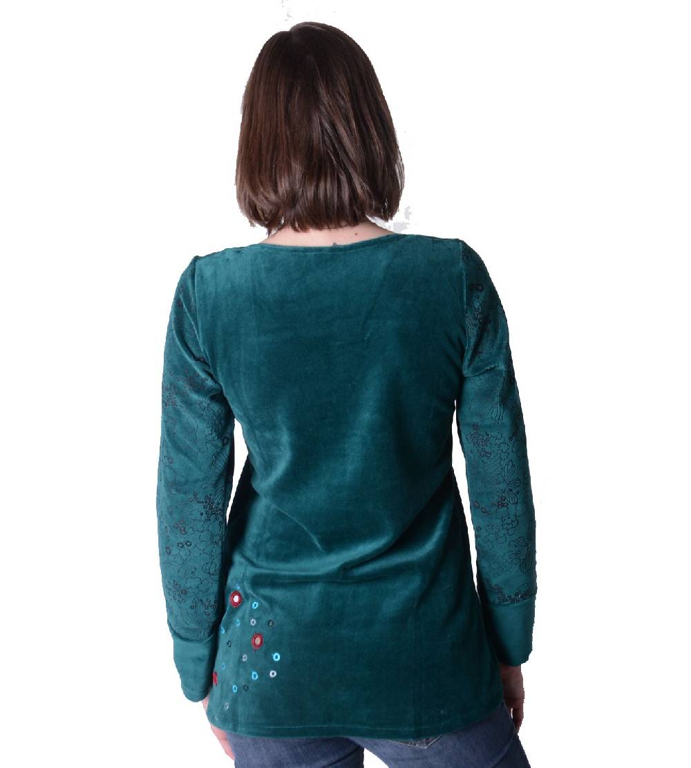 Kunst Und Magie Goa Hippie Samt Oberteil In Außergewöhnlichem Design Boho