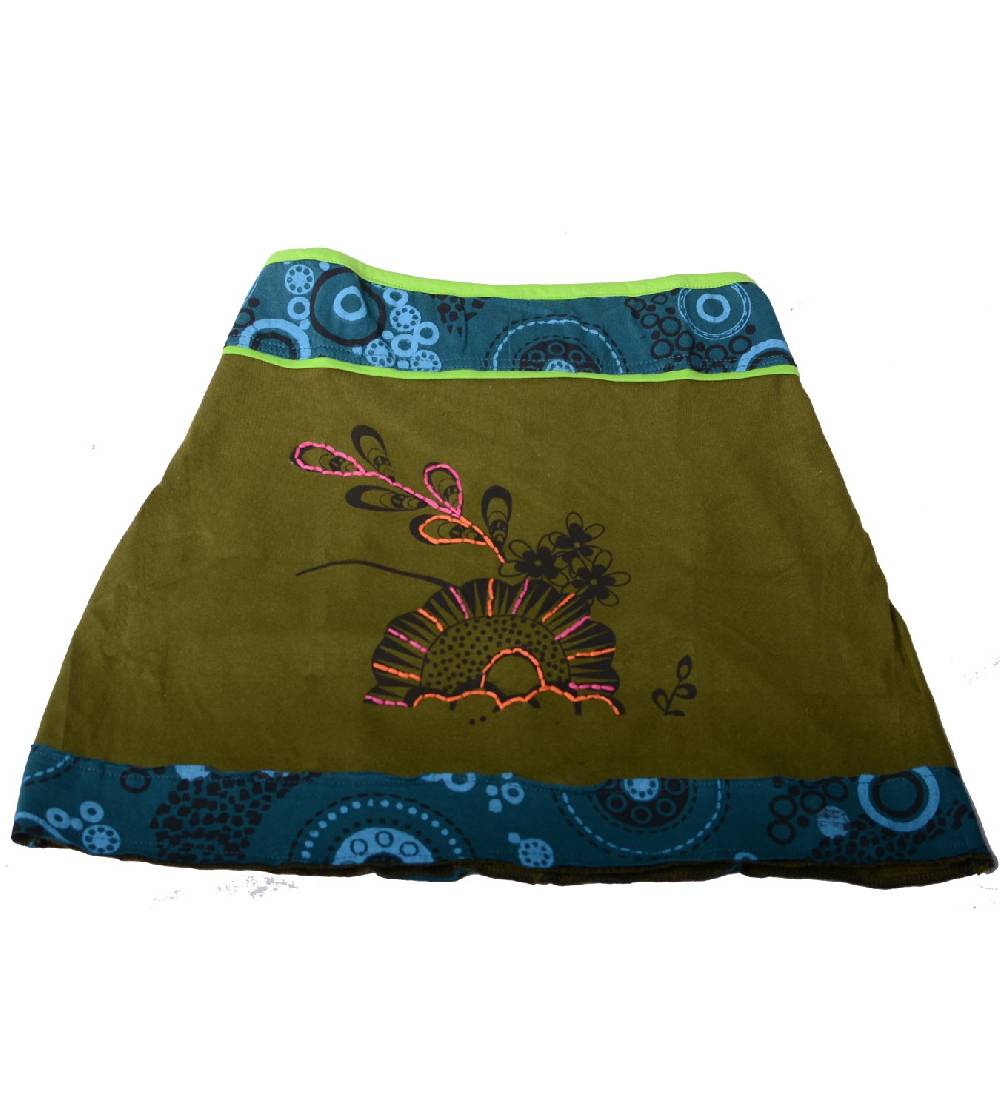 Kunst Und Magie Goa Patchwork-Minirock In Knalligen Farben - Sommerrock