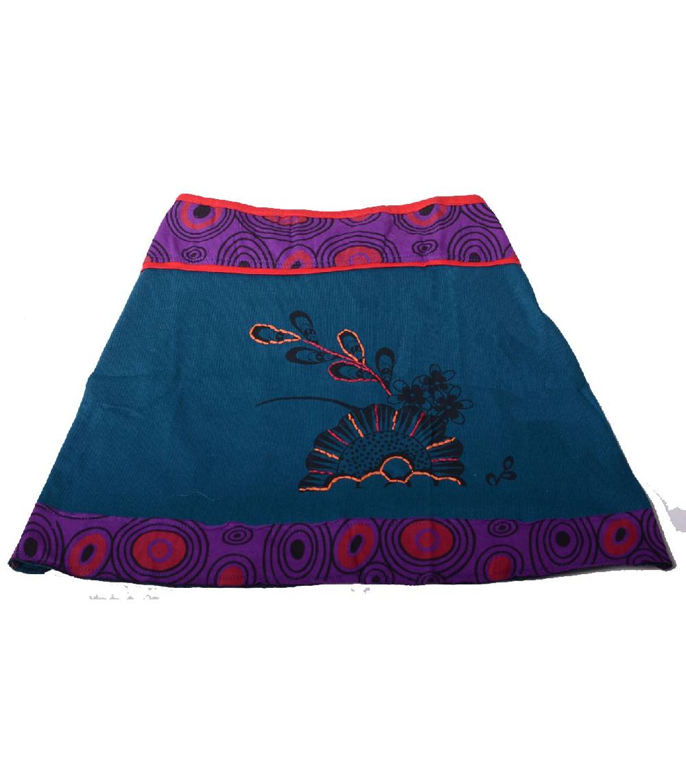 Kunst Und Magie Goa Patchwork-Minirock In Knalligen Farben - Sommerrock