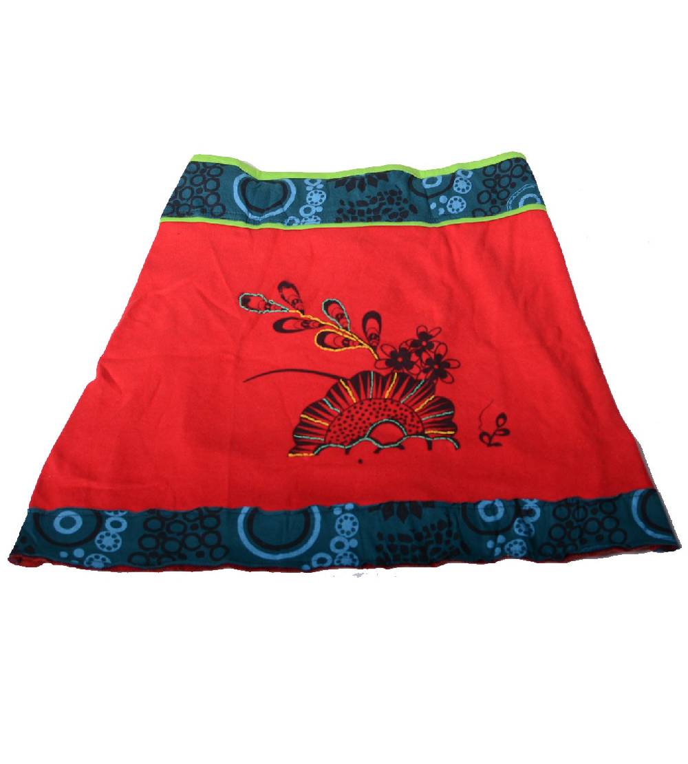 Kunst Und Magie Goa Patchwork-Minirock In Knalligen Farben - Sommerrock