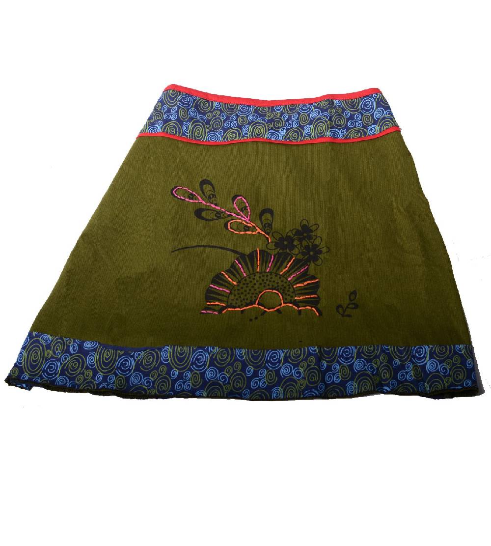 Kunst Und Magie Goa Patchwork-Minirock in knalligen Farben - Sommerrock