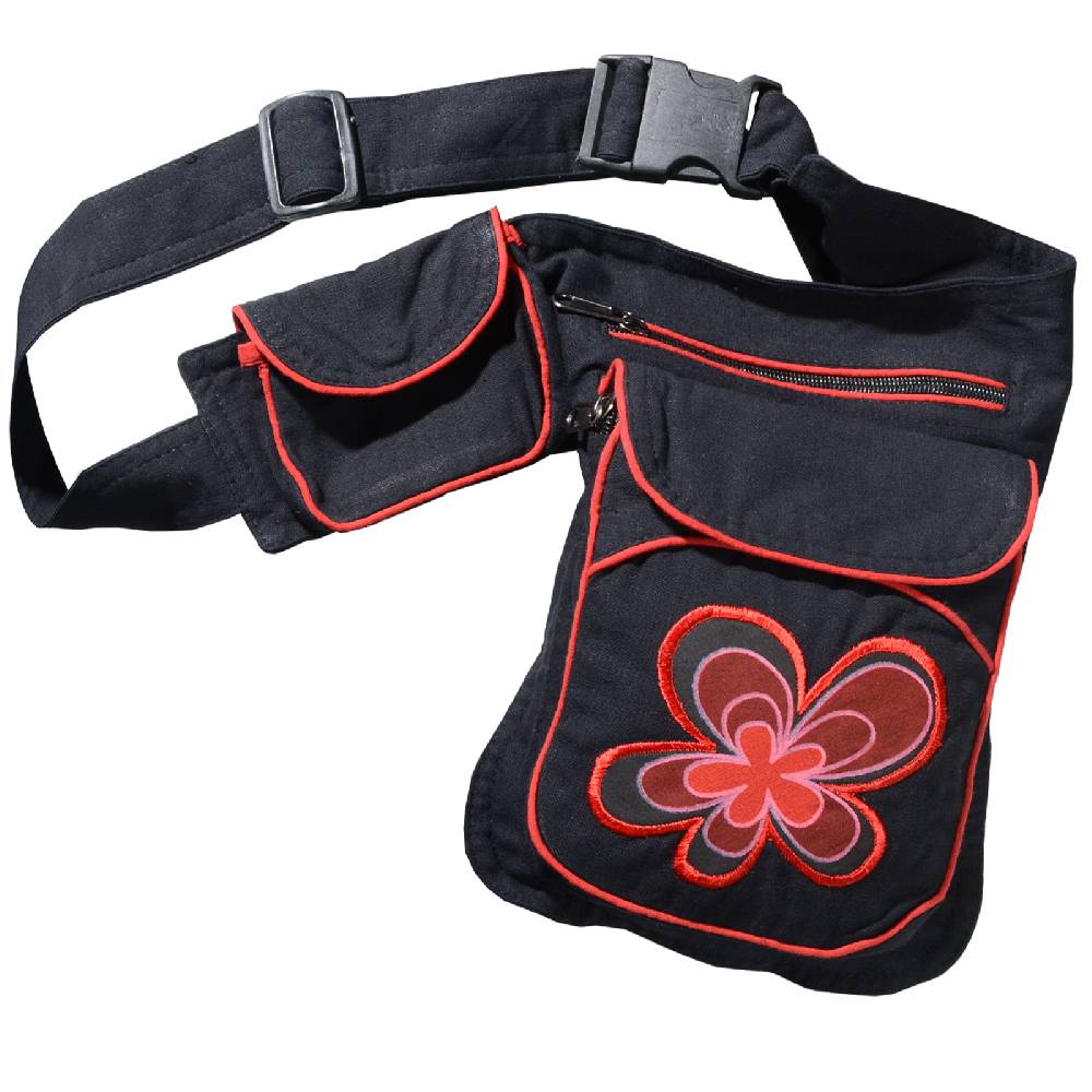 Kunst Und Magie Goa Schulter Bauchtasche Gürteltasche Bauchgurt Hippie Psy Festival Blumenmotiv