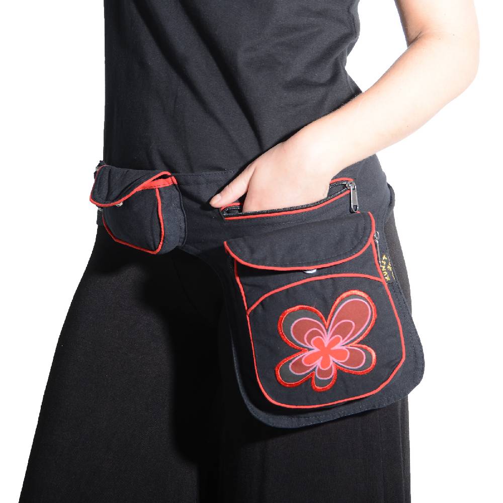 Kunst Und Magie Goa Schulter Bauchtasche Gürteltasche Bauchgurt Hippie Psy Festival Blumenmotiv