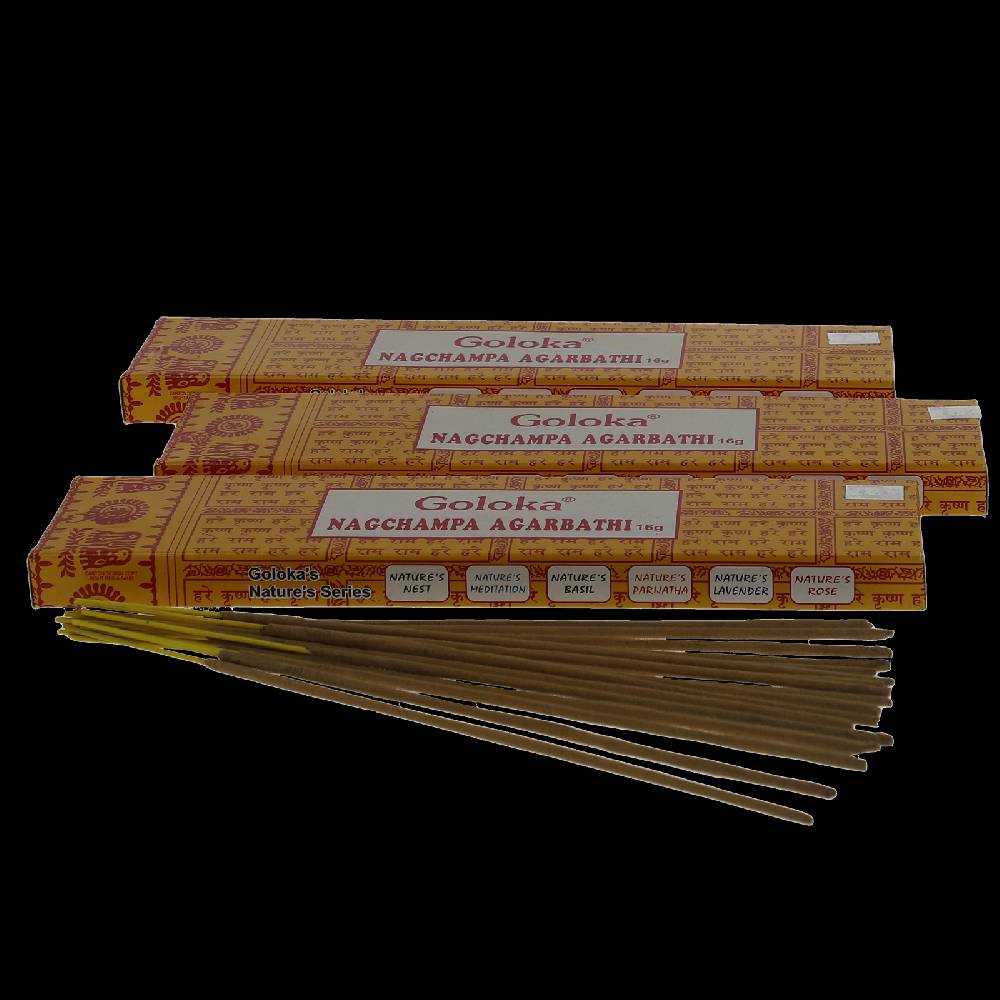 Kunst Und Magie Großpackung 12er Goloka Nagchampa Gelb Räucherstäbchen - Vegan Nag Champa Gelb