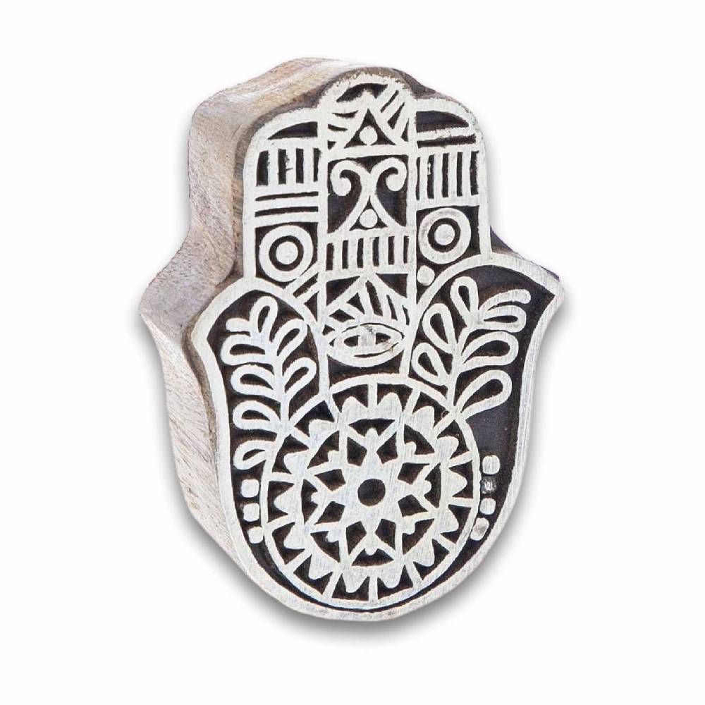 Kunst Und Magie Hamsa Hand Holzstempel Textilstempel Mehndi Block Stempel Henna Tattoo Blockprint Indien Ca 7cm
