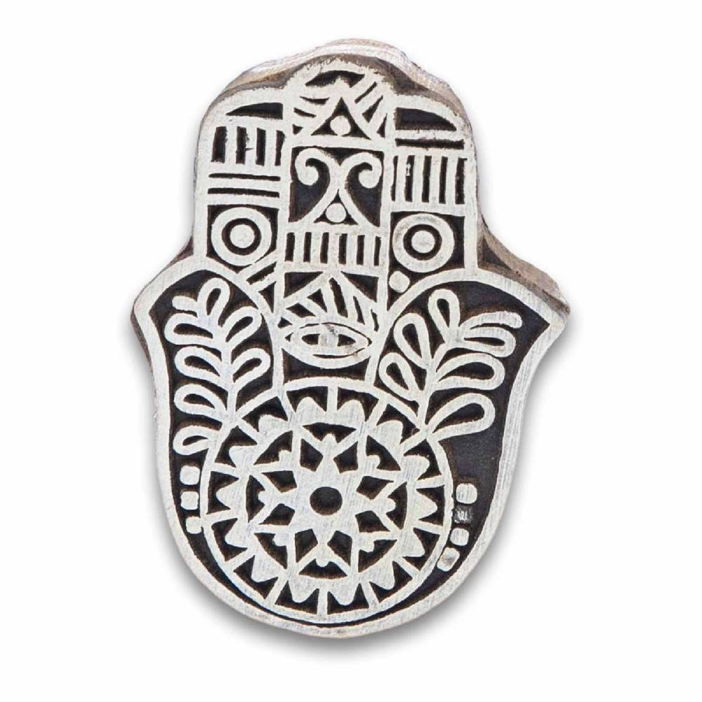 Kunst Und Magie Hamsa Hand Holzstempel Textilstempel Mehndi Block Stempel Henna Tattoo Blockprint Indien ca 7cm