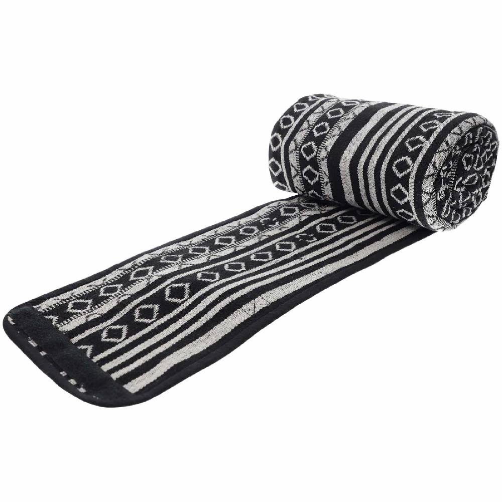 Kunst Und Magie Handgewebte Familien Yoga & Picknickdecke Strandtuch Schwarz Weis Tragegriff