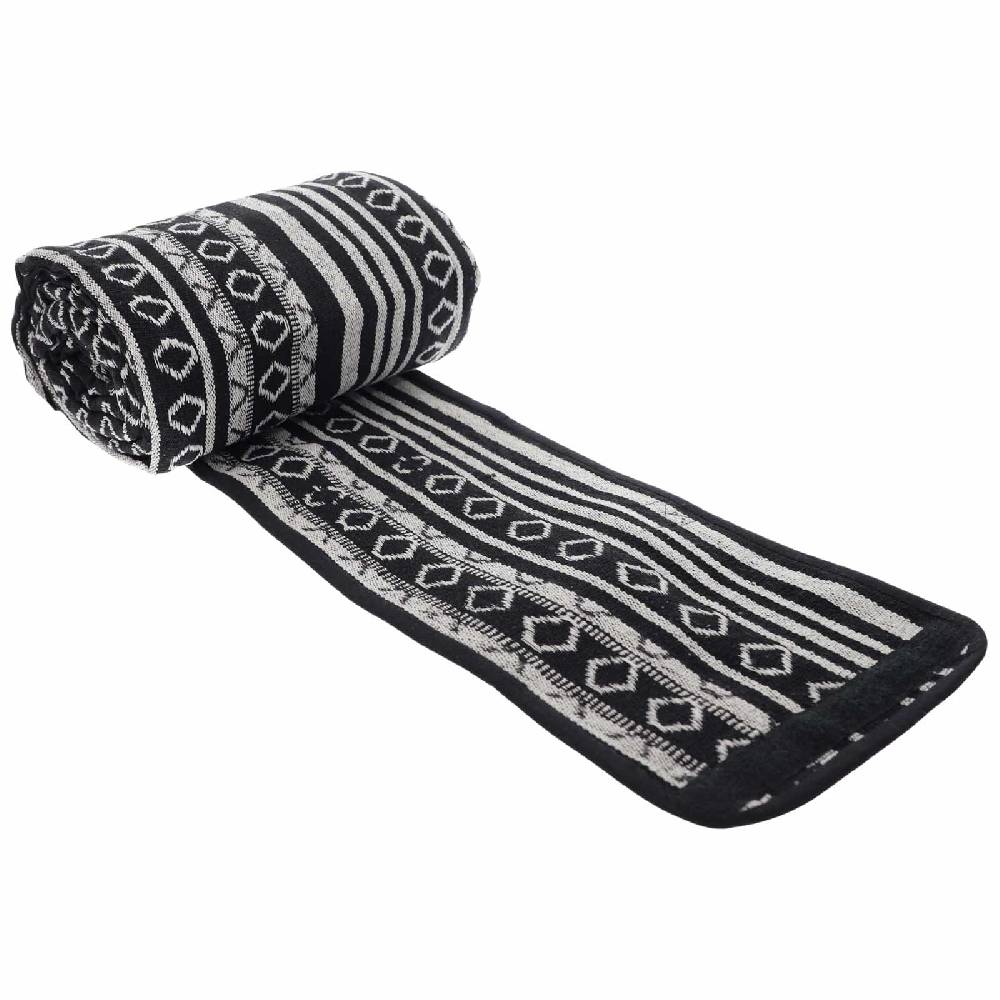 Kunst Und Magie Handgewebte Familien Yoga & Picknickdecke Strandtuch Schwarz Weis Tragegriff