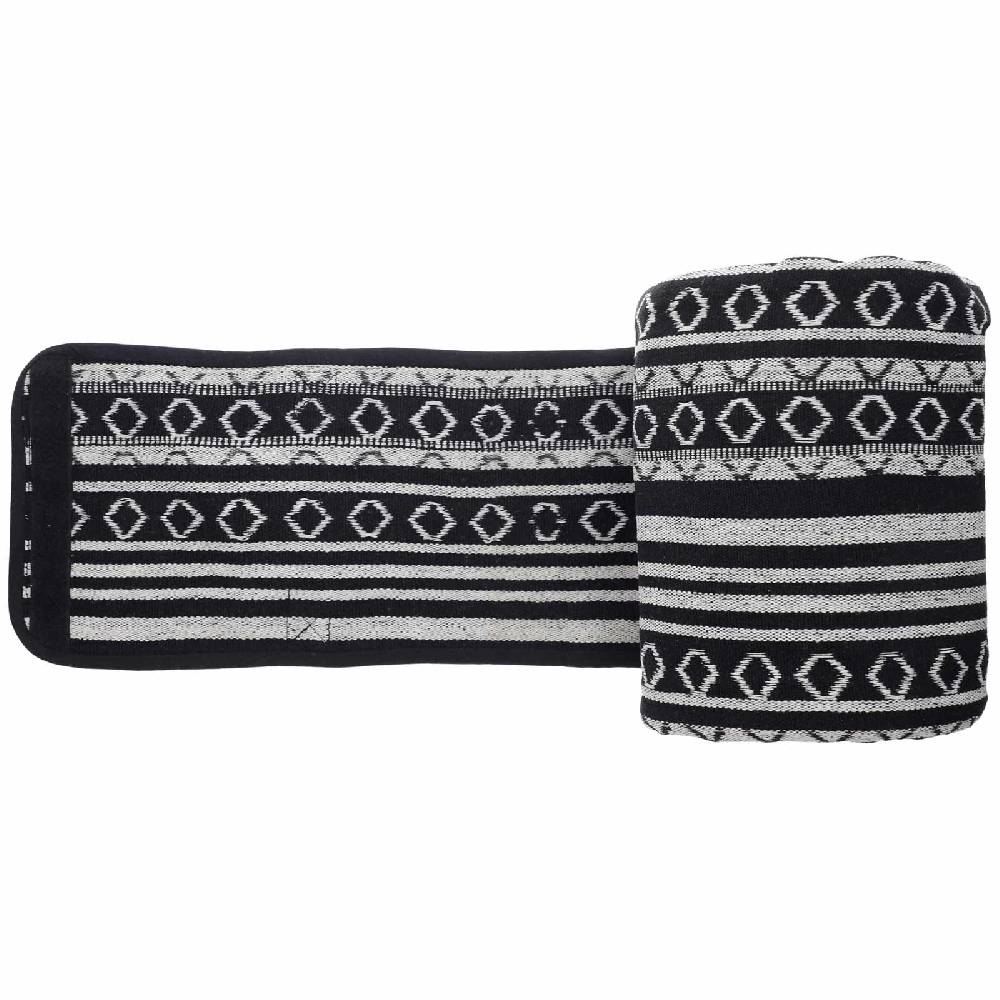 Kunst Und Magie Handgewebte Familien Yoga & Picknickdecke Strandtuch Schwarz Weis Tragegriff