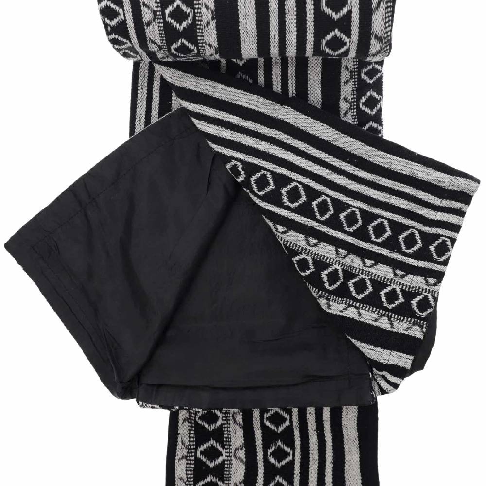 Kunst Und Magie Handgewebte Familien Yoga & Picknickdecke Strandtuch Schwarz Weis Tragegriff