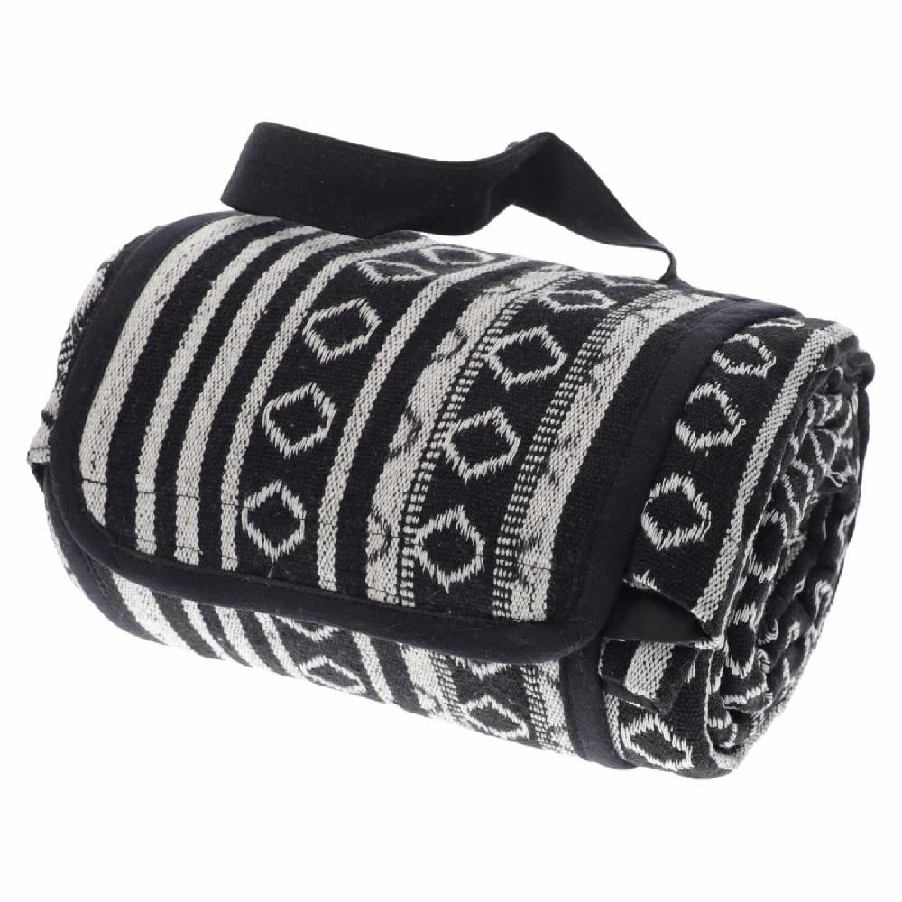 Kunst Und Magie Handgewebte Familien Yoga & Picknickdecke Strandtuch Schwarz Weis Tragegriff