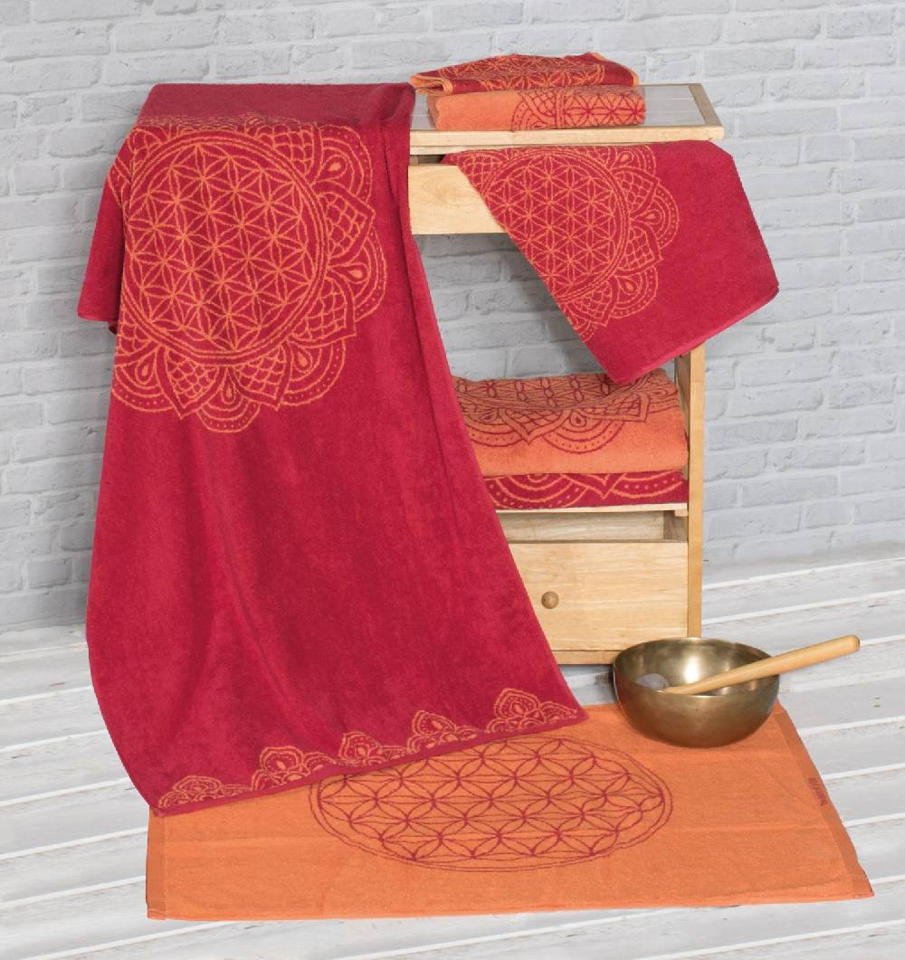 Kunst Und Magie Handtuch Blume des Lebens Biobaumwolle kbA 48 × 109 cm