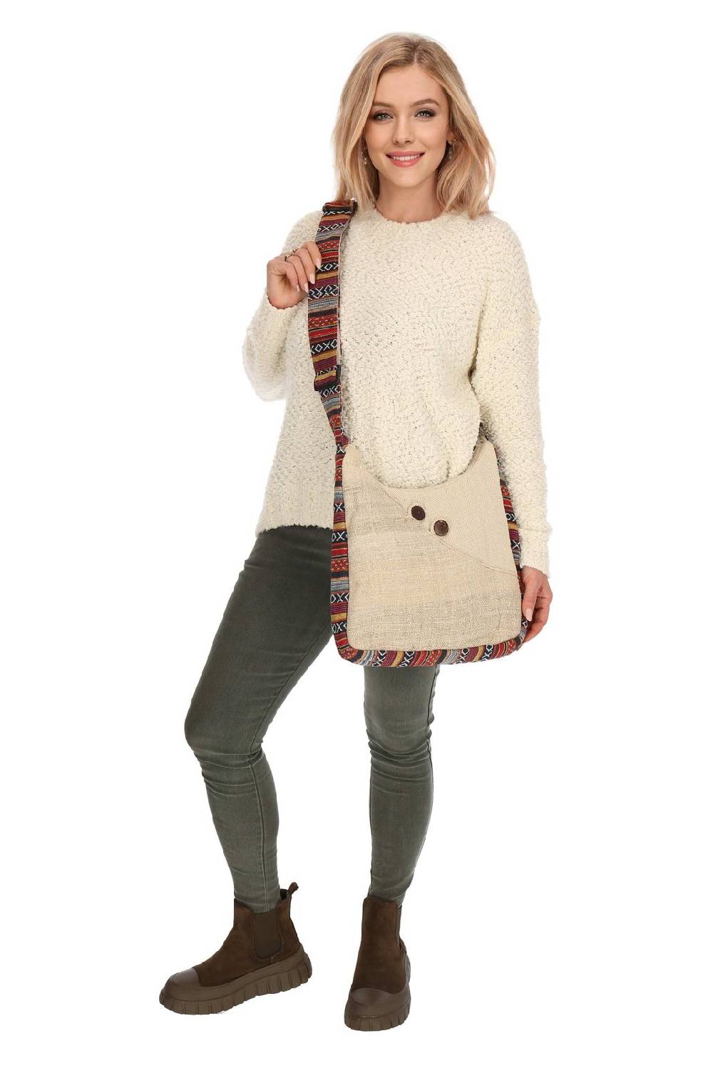 Kunst Und Magie Hanf Schultertasche Umhängetasche Tasche Messenger Bag Nachhaltig Fair Hanf