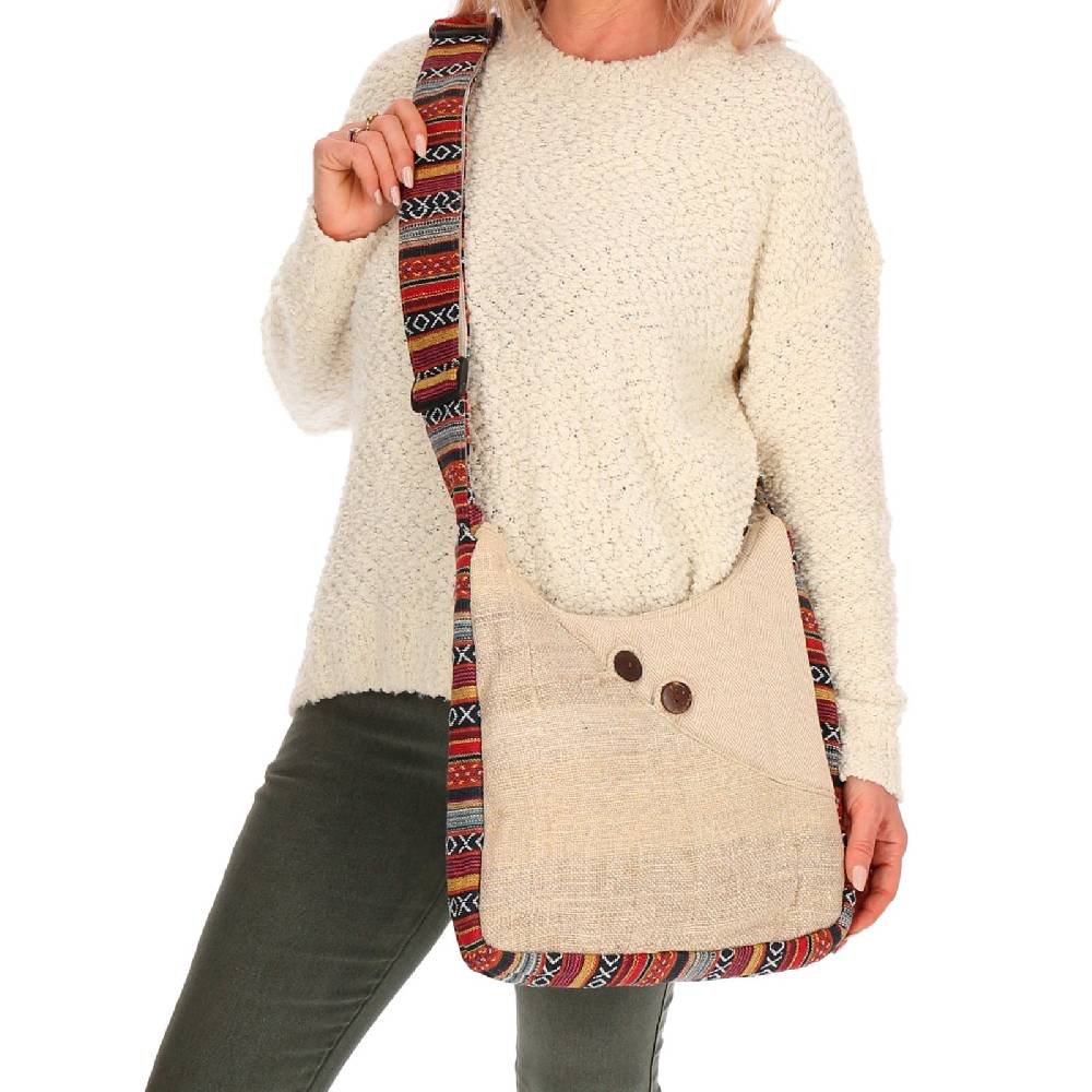 Kunst Und Magie Hanf Schultertasche Umhängetasche Tasche Messenger Bag Nachhaltig Fair Hanf