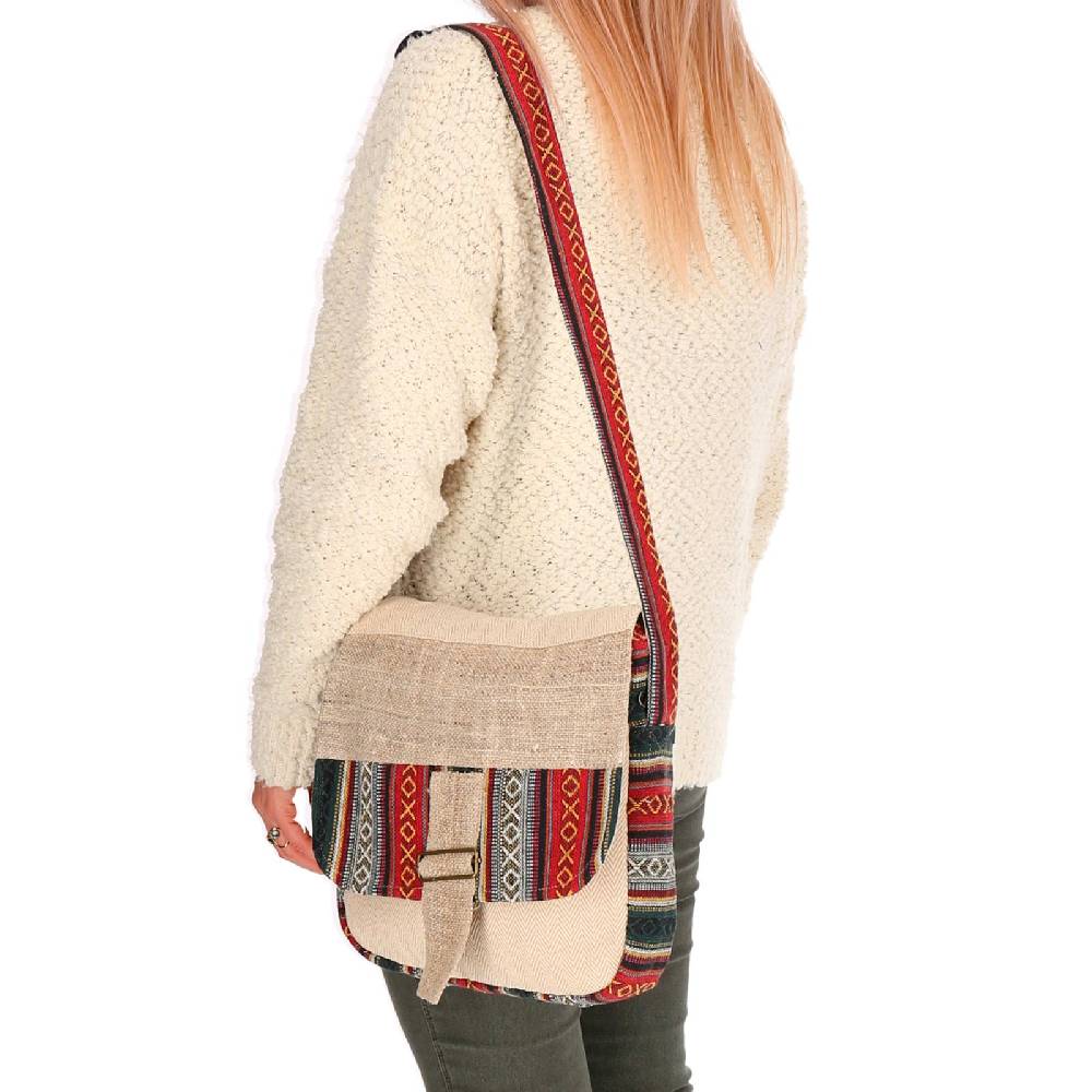 Kunst Und Magie Hanf Schultertasche Umhängetasche Tasche Messenger Bag Nachhaltig Fair Hanf