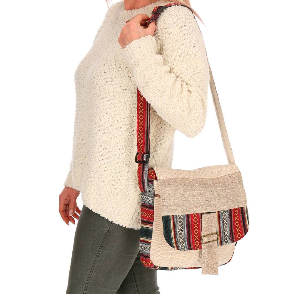 Kunst Und Magie Hanf Schultertasche Umhängetasche Tasche Messenger Bag Nachhaltig Fair Hanf