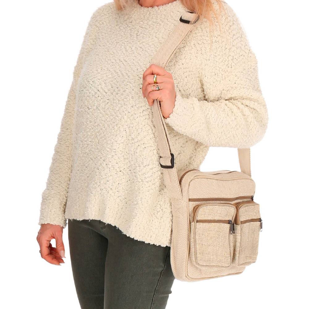 Kunst Und Magie Hanf Schultertasche Umhängetasche Tasche Messenger Bag Nachhaltig Fair Hanf