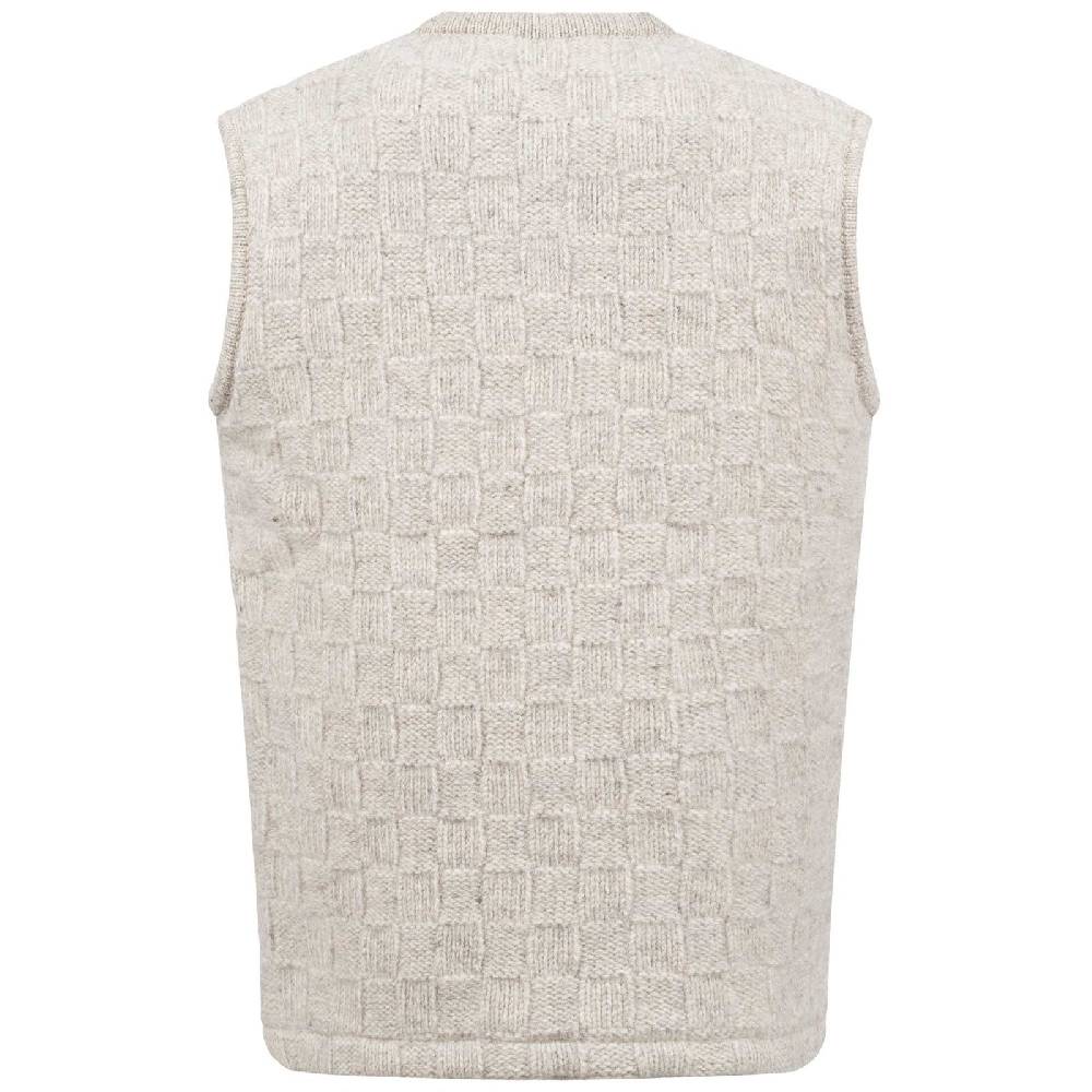 Kunst Und Magie Herren Strick Pullunder V-Neck Aus Wolle Mit Warmen Fleecefutter