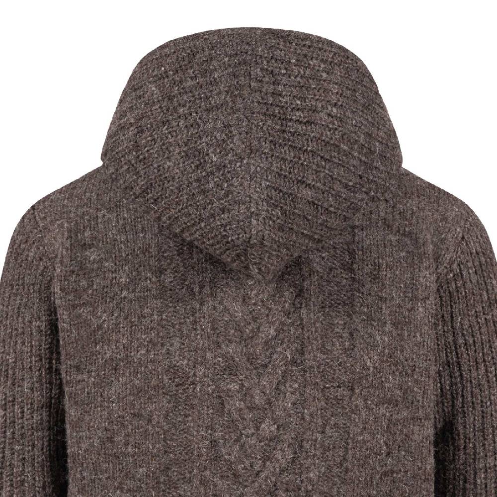 Kunst Und Magie Herren Strickjacke Goa Wolle Jacke Fleecefutter Hochkragen Winterjacke Kurzmantel Kapuze