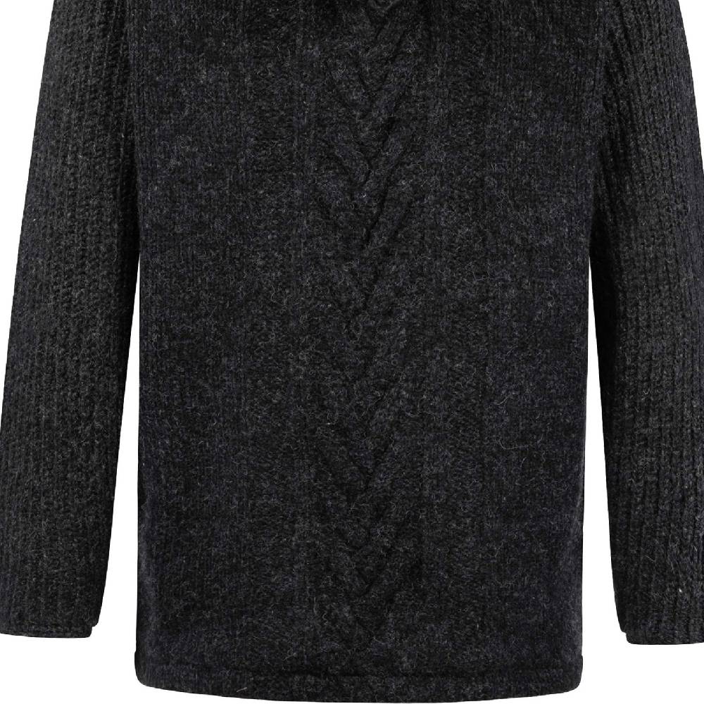 Kunst Und Magie Herren Strickjacke Goa Wolle Jacke Fleecefutter Hochkragen Winterjacke Kurzmantel Kapuze
