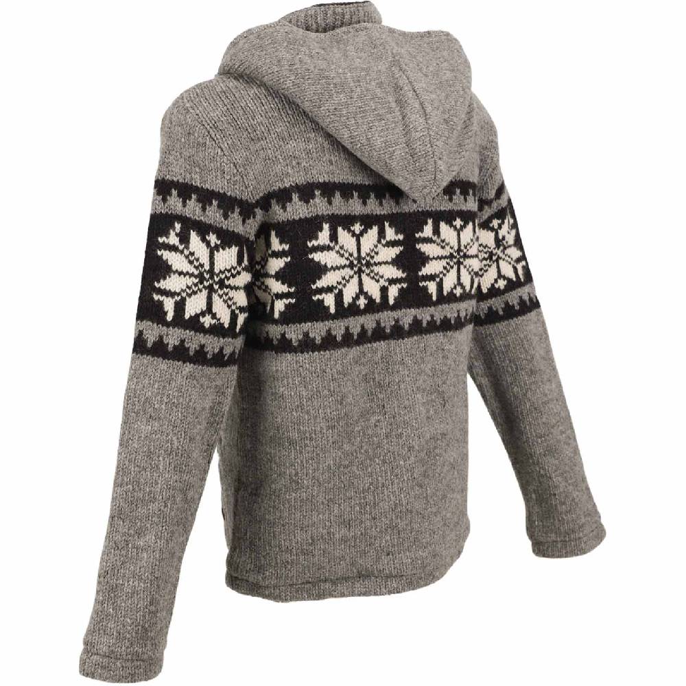 Kunst Und Magie Herren Strickjacke Schurwolle Klassich Nordisches Muster Wolle Jacke Mit Abnehmbarer Kapuze