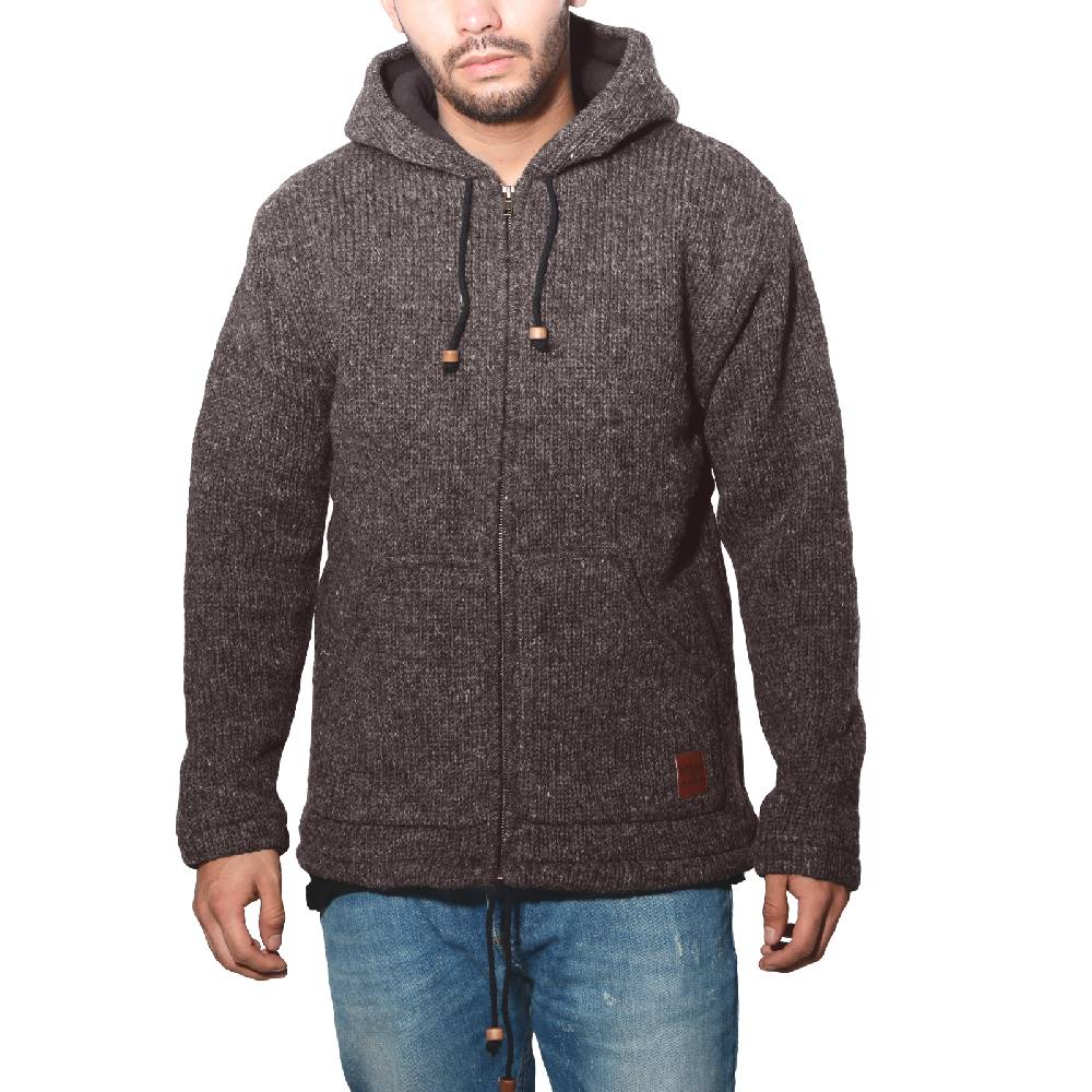 Kunst Und Magie Herren Strickjacke Wolle Jacke mit warmen Fleecefutter und Kapuze von Kunst und Magie