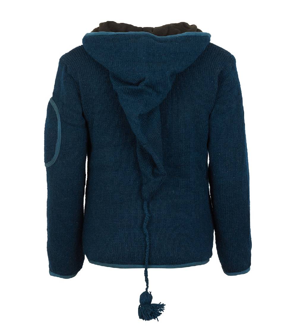Kunst Und Magie Herren Strickjacke Wolljacke Mit Fleecefutter Und Langer Zipfelkapuze