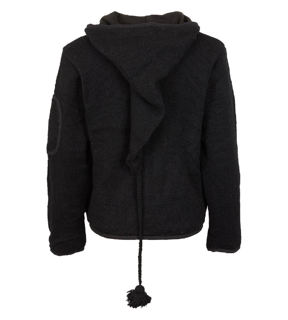 Kunst Und Magie Herren Strickjacke Wolljacke Mit Fleecefutter Und Langer Zipfelkapuze