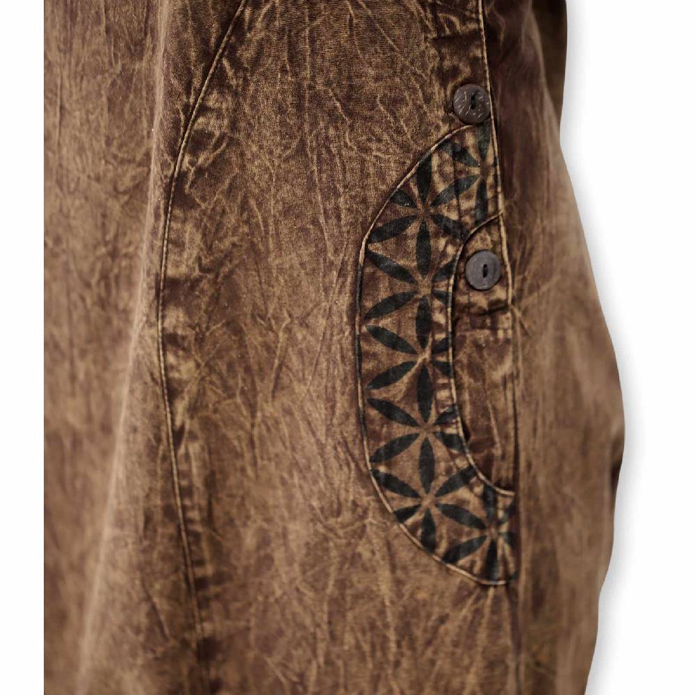 Kunst Und Magie Hippie Latzhose Haremshose Goa Hose Boho 70er Jumpsuit Overall Blume Des Lebens