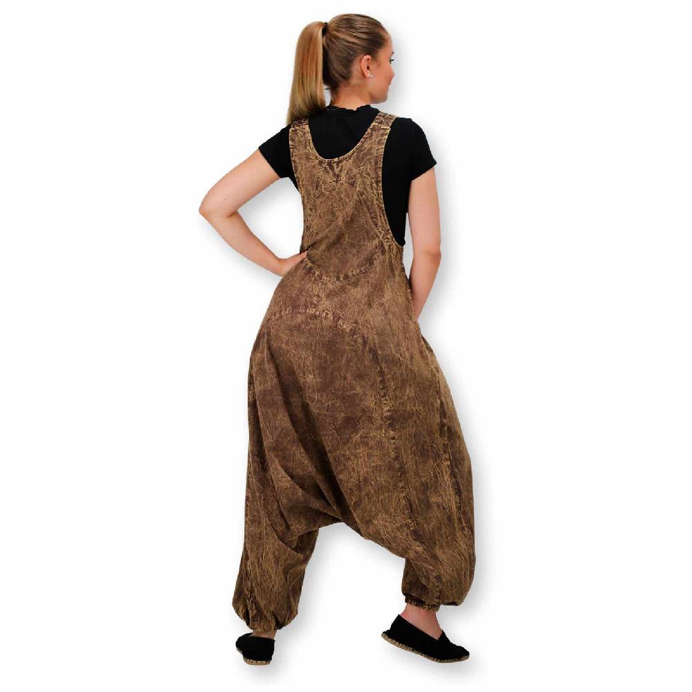 Kunst Und Magie Hippie Latzhose Haremshose Goa Hose Boho 70er Jumpsuit Overall Blume Des Lebens