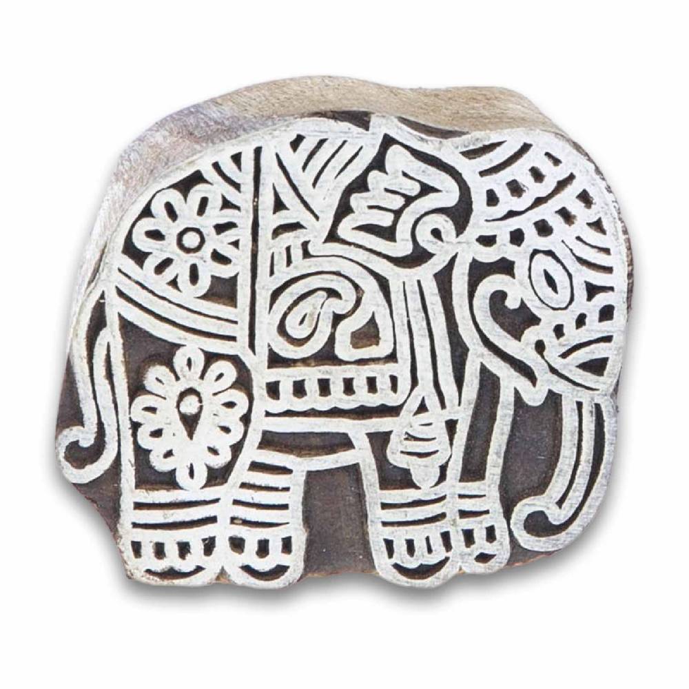 Kunst Und Magie Holzstempel Elefant Textilstempel Mehndi Block Stempel Henna Tattoo Blockprint Indien Ca 5,5cm