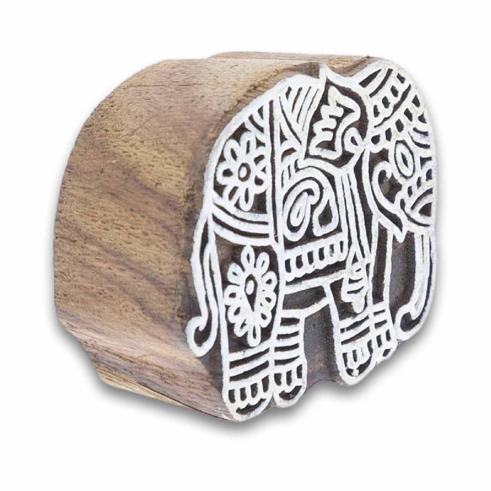 Kunst Und Magie Holzstempel Elefant Textilstempel Mehndi Block Stempel Henna Tattoo Blockprint Indien Ca 5,5cm