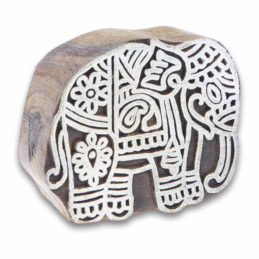 Kunst Und Magie Holzstempel Elefant Textilstempel Mehndi Block Stempel Henna Tattoo Blockprint Indien Ca 5,5cm