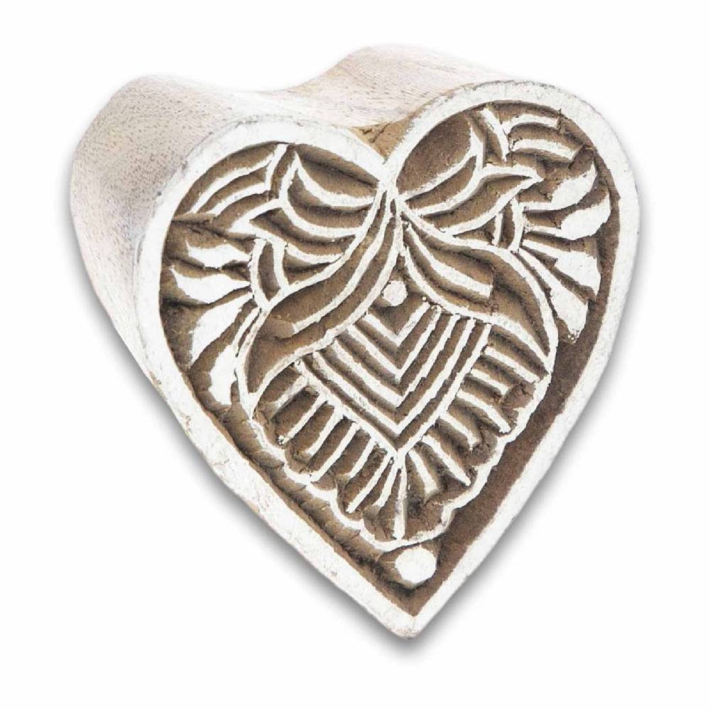 Kunst Und Magie Holzstempel Herz Textilstempel Mehndi Block Stempel Henna Tattoo Blockprint Indien Ca 6cm