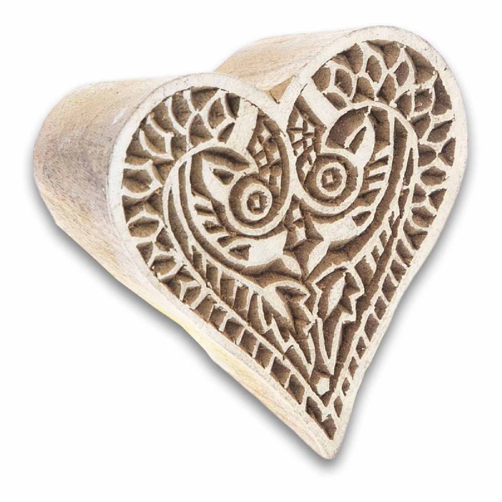 Kunst Und Magie Holzstempel Herz Textilstempel Mehndi Block Stempel Henna Tattoo Blockprint Indien Ca 6cm