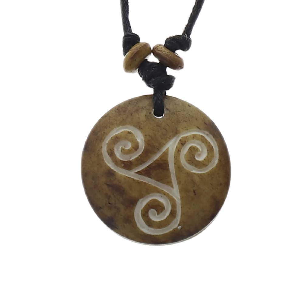 Kunst Und Magie Keltisches Triskele Dreifalt Amulett Braun Mittelalter Celtic
