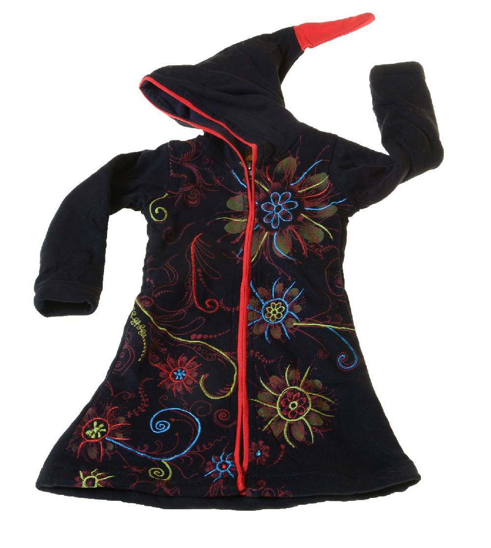 Kunst Und Magie Kinder Hippie Jacke mit Zipfelkapuze Goa Psy Wichtel Fantasy Flowers