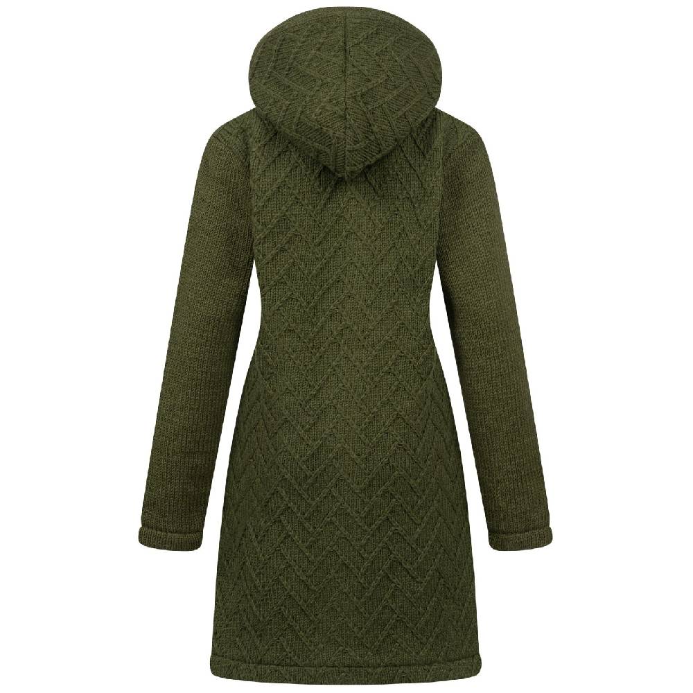 Kunst Und Magie Klassische Damen Strickjacke Kurzmantel Winter Mantel Wolle Jacke Mit Fleecefutter Und Kapuze