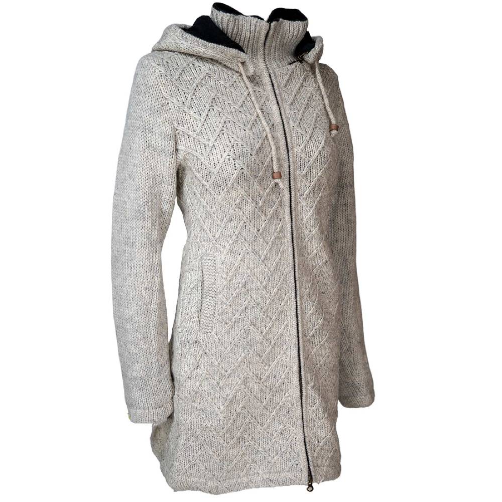 Kunst Und Magie Klassische Damen Strickjacke Kurzmantel Winter Mantel Wolle Jacke Wollmantel Kapuze