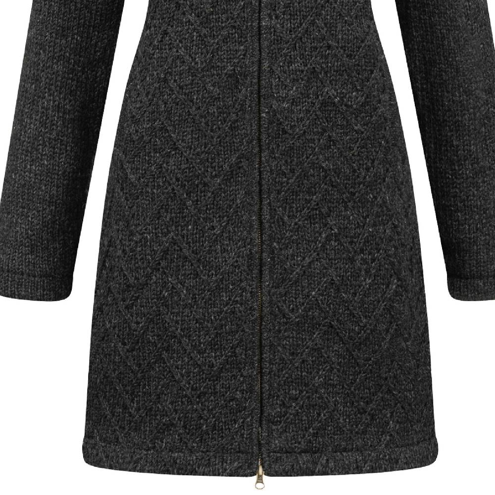 Kunst Und Magie Klassische Damen Strickjacke Kurzmantel Winter Mantel Wolle Jacke Mit Fleecefutter Und Kapuze